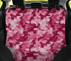 Magenta and Pink Camouflage Pattern Back Bench Seat Cover Protector For Pets In Camo