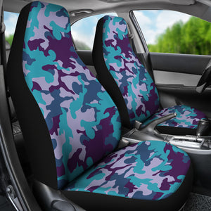 Purple Teal Camouflage Car Seat Covers Camo Pattern Seat Protectors