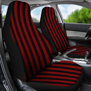 Red and Black Striped Car Seat Covers