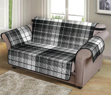 Load image into Gallery viewer, Gray, Black and White Plaid Tartan Furniture Slipcovers
