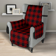 Load image into Gallery viewer, Red and Black 23&quot; Sofa Chair Cover Protecter Farmhouse Country Home Decor
