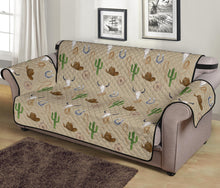 Load image into Gallery viewer, Cowboy Western Furniture Slipcover in Light Brown With Pattern

