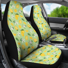 Load image into Gallery viewer, Pastel Green With Yellow Lemon Pattern Car Seat Covers Set
