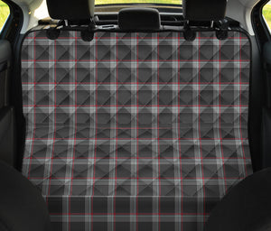Custom Gray Red Plaid Back Seat Cover For Pets