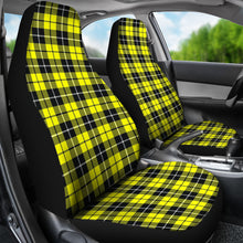 Load image into Gallery viewer, Yellow Black and White Plaid Car Seat Covers Set Of 2
