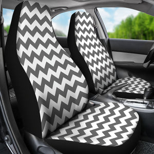 Gray and White Chevron Car Seat Covers Set