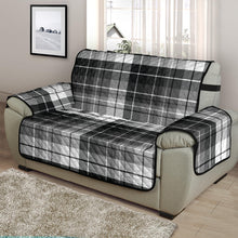 Load image into Gallery viewer, Gray, Black and White Plaid Tartan Furniture Slipcovers
