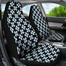 Load image into Gallery viewer, Black With Purple and Blue Retro Flowers Car Seat Covers
