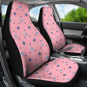 Pink With Retro Stars Pattern Car Seat Covers