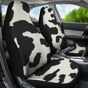Cow Hide Print Car Seat Covers Black and White Rustic Pattern