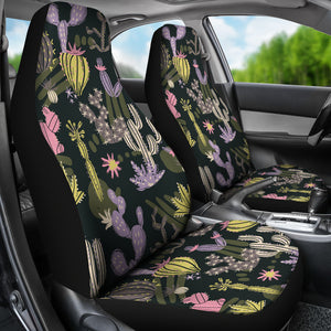 Pastel Colorful Cactus Pattern Car Seat Covers Set