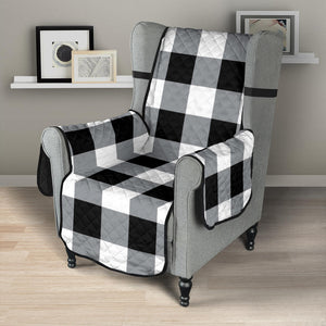 Buffalo Check Armchair Slipcover Protectors In Black, White and Gray For 23" Seat Width Chairs