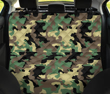 Load image into Gallery viewer, Camouflage Back Seat Protector Cover For Pets Green, Black and Beige
