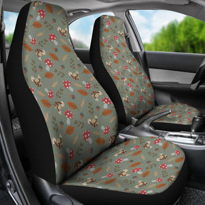Sage With Mushroom Pattern Car Seat Covers Set