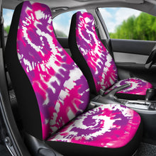 Load image into Gallery viewer, Pink Purple and White Tie Dye Abstract Car Seat Covers
