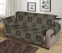 Load image into Gallery viewer, Woodland Plaid With Deer and Pine Trees Patchwork Pattern Furniture Slipcovers
