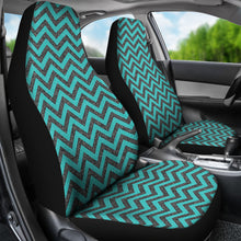 Load image into Gallery viewer, Rustic Teal and Gray Marble Chevron Car Seat Covers

