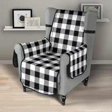 Load image into Gallery viewer, Buffalo Check Armchair Slipcover Protectors In Black, White and Gray For 23&quot; Seat Width Chairs
