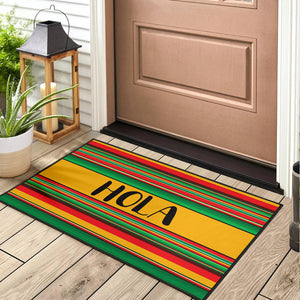 Hola Red Green and Yellow Serape Style Door Mat