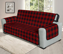 Load image into Gallery viewer, Red and Black Buffalo Plaid 78&quot; Oversized Sofa Protector Couch Cover Farmhouse Country Pattern Slip Cover
