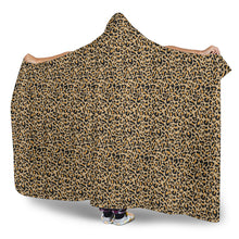 Load image into Gallery viewer, Light Leopard Hooded Blanket With Sherpa Lining
