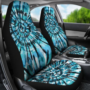 Tie Dye Seat Covers Teal, Black and Blue