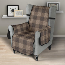 Load image into Gallery viewer, Cool Brown Plaid Armchair Slipcovers
