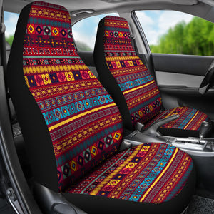 Colorful Ethnic Pattern Car Seat Covers Red, Blue and Yellow