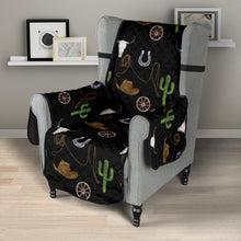 Load image into Gallery viewer, Western Cowboy Pattern on Black Furniture Slipcover Protectors
