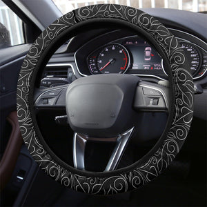 Black and White Vine Steering Wheel Cover
