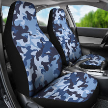 Load image into Gallery viewer, Blue Camouflage Car Seat Covers Camo Pattern Seat Protectors Set
