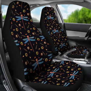 Black With Steampunk Dragonfly Pattern Car Seat Covers Seat Protectors