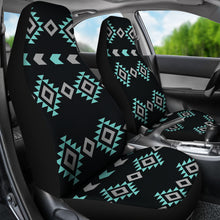 Load image into Gallery viewer, Turquoise, Gray and Black Ethnic Boho Tribal Pattern Car Seat Covers
