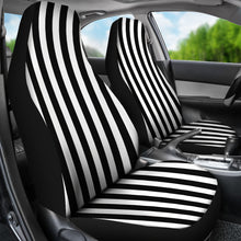 Load image into Gallery viewer, Black and White Striped Car Seat Covers
