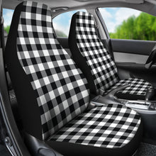 Load image into Gallery viewer, Black White Buffalo Plaid Car Seat Covers To Match Pet Hammock
