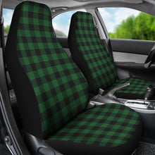Load image into Gallery viewer, Green and Black Buffalo Plaid Car Seat Covers
