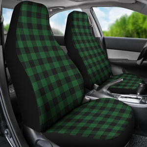 Green and Black Buffalo Plaid Car Seat Covers