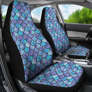 Purple Teal Blue Mermaid Scales Car Seat Covers