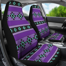 Load image into Gallery viewer, Purple Turquoise and Black Tribal Ethnic Aztec Car Seat Covers Boho Pattern
