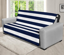 Load image into Gallery viewer, Navy and White Horizontal Stripes Slipcover Furniture Protectors  Striped
