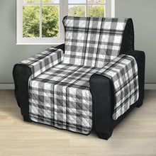 Load image into Gallery viewer, Light Gray, White and Black Plaid Tartan Furniture Slipcovers
