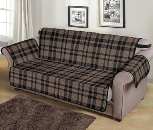Brown and Black Plaid Furniture Slipcover Protectors