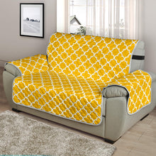 Load image into Gallery viewer, Golden Yellow and White Quatrefoil Furniture Slipcover Protectors Medium Size
