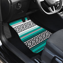 Load image into Gallery viewer, Turquoise Mexican Serape Inspired Floor Mats Set of 4
