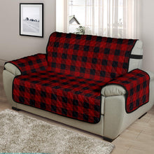 Load image into Gallery viewer, Red and Black 48&quot; Chair and a Half Sofa Cover Couch Protector Farmhouse Country Home Decor
