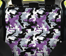 Load image into Gallery viewer, Purple, Black, Gray and White Camouflage Back Bench Seat Cover Camo Pattern Protector For Pets
