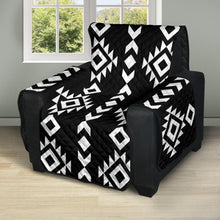 Load image into Gallery viewer, Black With White Ethnic Tribal Pattern 28&quot; Seat Width Recliner Protector Slipcover
