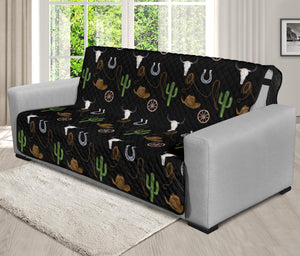 Western Cowboy Pattern on Black Furniture Slipcover Protectors