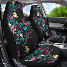 Load image into Gallery viewer, Pastel Ocean Chalky Style Water Themed Car Seat Covers Fish and Sea Shells
