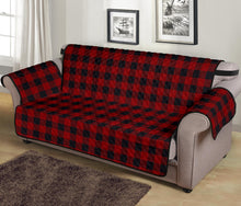 Load image into Gallery viewer, Red and Black Buffalo Plaid 70&quot; Sofa Cover Couch Protector Slip Cover Farmhouse Country Home Decor
